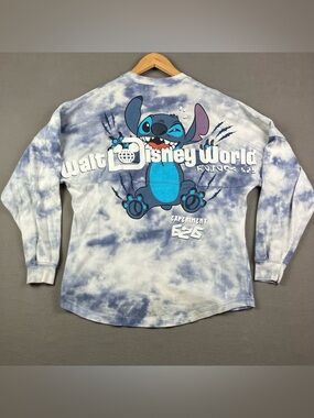 Disney Parks Spirit Jersey Sz XS Lilo Stitch Experiment 626 Tie Dye Blue White